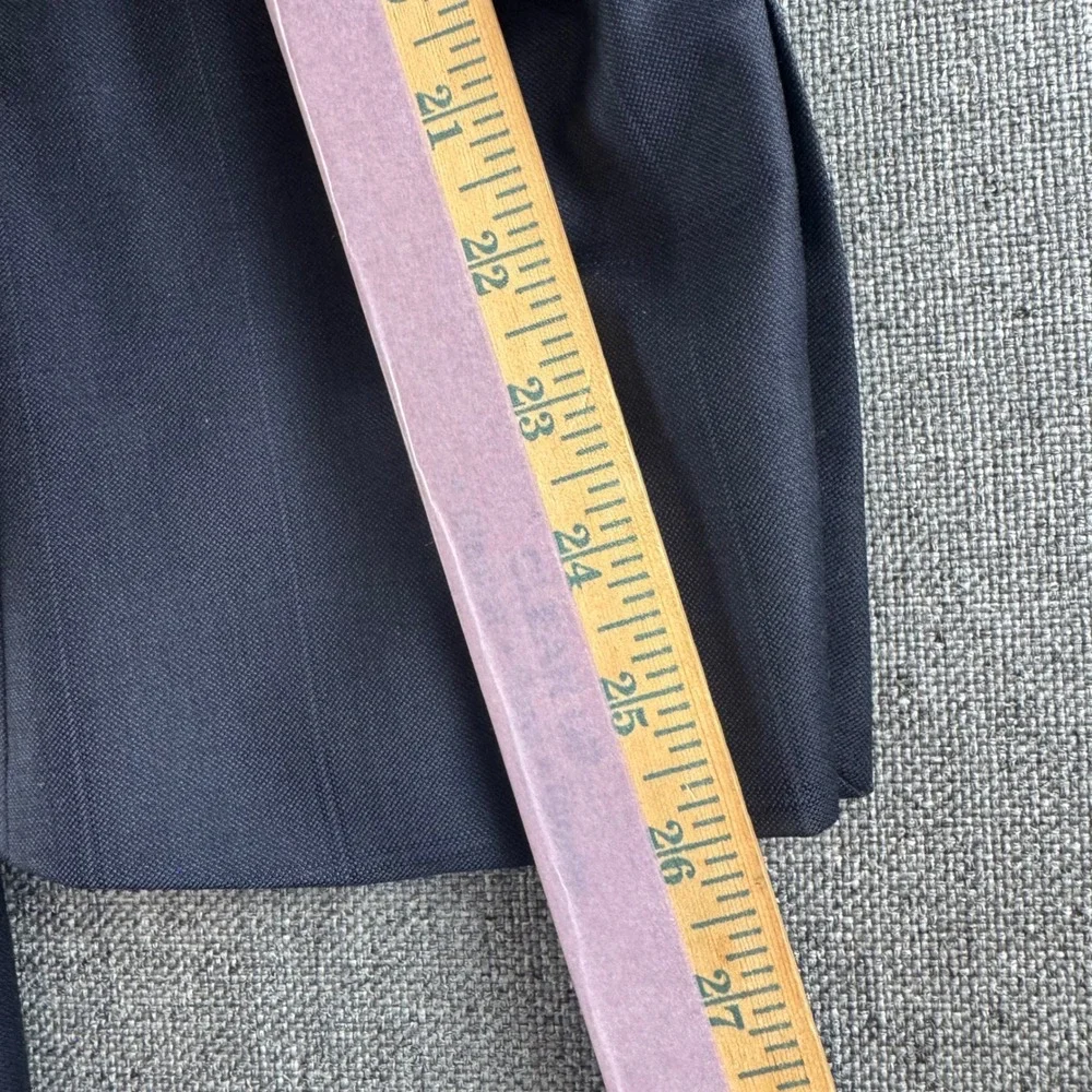 Jos A Bank Mens 44L Gordon Wool‎ Blazer Jacket Charcoal Grey Windowpane Check